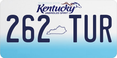KY license plate 262TUR