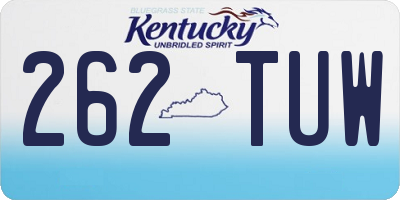 KY license plate 262TUW