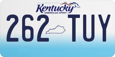 KY license plate 262TUY