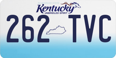 KY license plate 262TVC