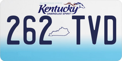 KY license plate 262TVD