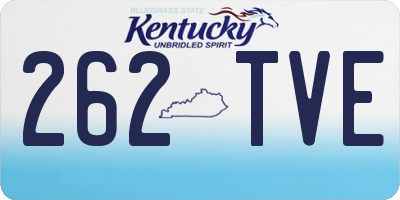 KY license plate 262TVE