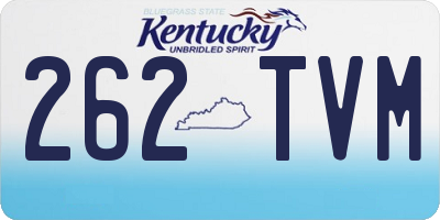 KY license plate 262TVM