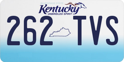 KY license plate 262TVS