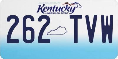 KY license plate 262TVW
