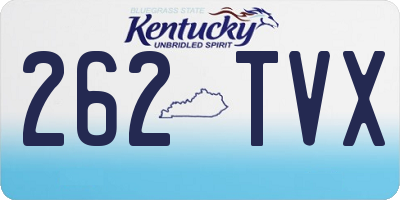 KY license plate 262TVX
