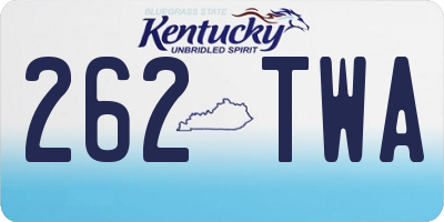 KY license plate 262TWA