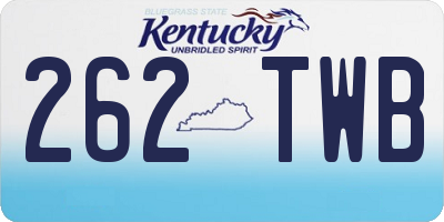 KY license plate 262TWB