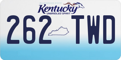 KY license plate 262TWD
