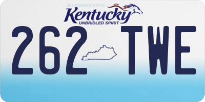 KY license plate 262TWE
