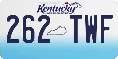 KY license plate 262TWF