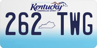 KY license plate 262TWG