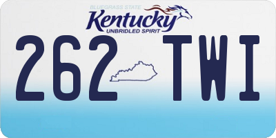 KY license plate 262TWI