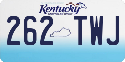 KY license plate 262TWJ