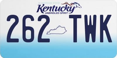 KY license plate 262TWK