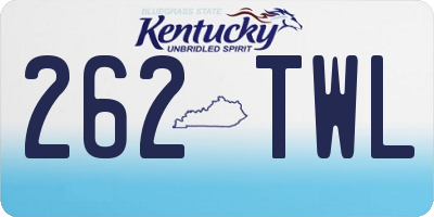 KY license plate 262TWL