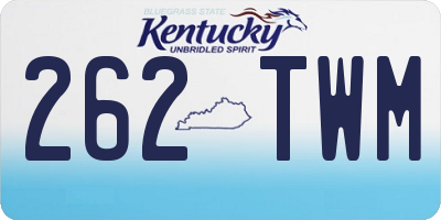 KY license plate 262TWM