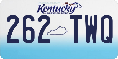 KY license plate 262TWQ