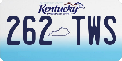KY license plate 262TWS