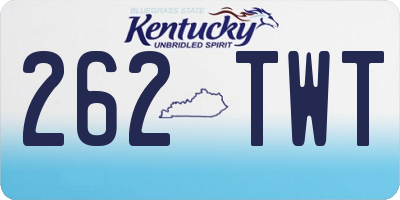 KY license plate 262TWT