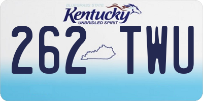 KY license plate 262TWU