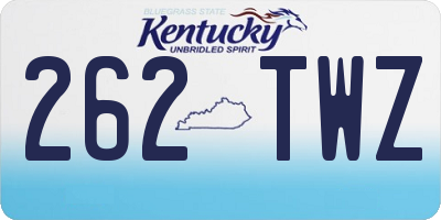 KY license plate 262TWZ
