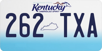 KY license plate 262TXA
