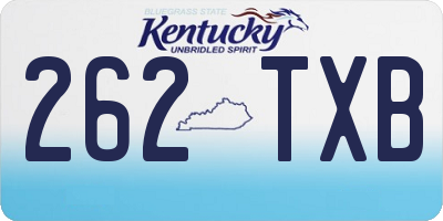 KY license plate 262TXB