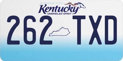 KY license plate 262TXD
