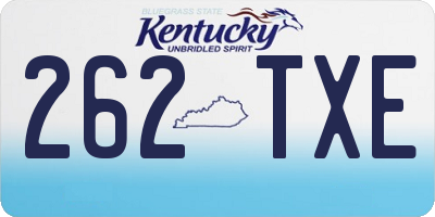 KY license plate 262TXE