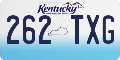 KY license plate 262TXG