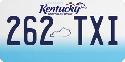 KY license plate 262TXI