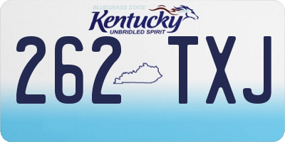 KY license plate 262TXJ