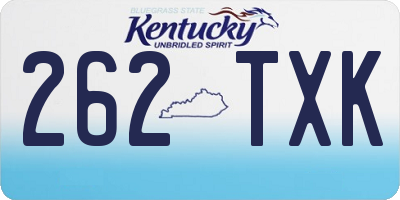 KY license plate 262TXK