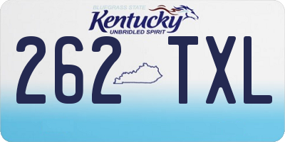 KY license plate 262TXL
