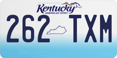 KY license plate 262TXM