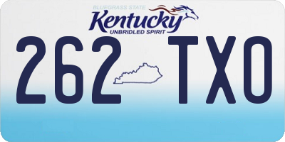 KY license plate 262TXO