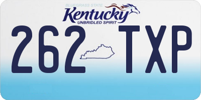 KY license plate 262TXP