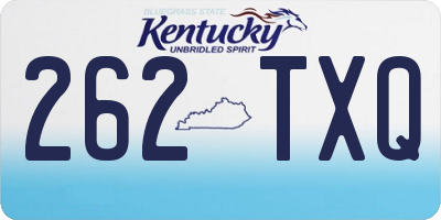 KY license plate 262TXQ