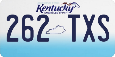 KY license plate 262TXS