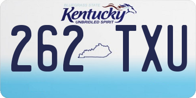 KY license plate 262TXU