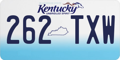 KY license plate 262TXW