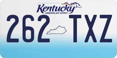 KY license plate 262TXZ