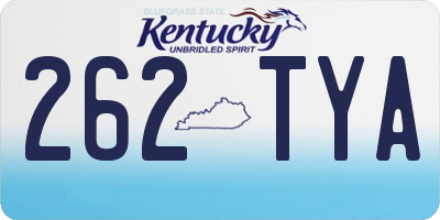 KY license plate 262TYA