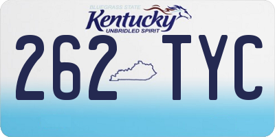KY license plate 262TYC
