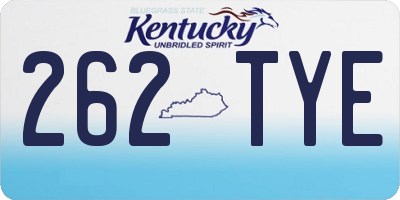 KY license plate 262TYE