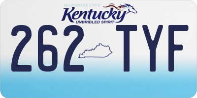 KY license plate 262TYF