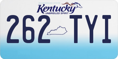 KY license plate 262TYI