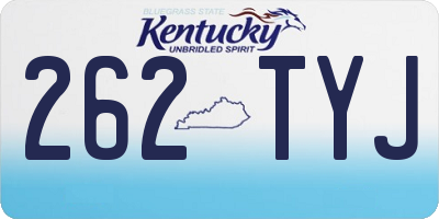 KY license plate 262TYJ