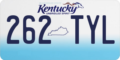 KY license plate 262TYL